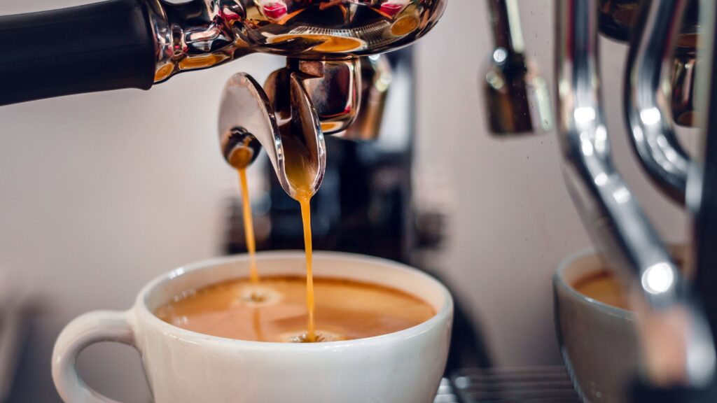 A cup of coffee being brewed at the Bean Pedaler.